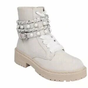 BRAND NEW Sugar Kade Pearl Combat Boots - Size 8 M